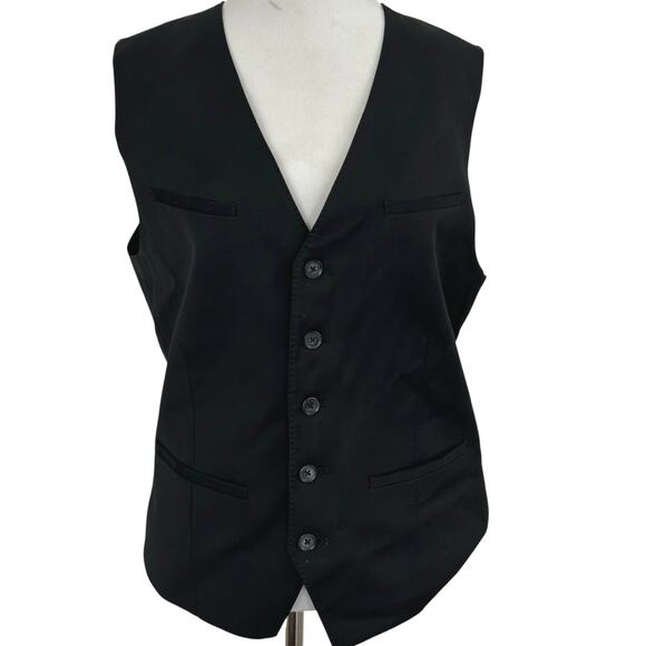 Express Jackets & Blazers - Express Black Tailored Vest Women Y2K Button Front Waistcoat Career Size S